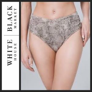 NWOT Snake-Print High Waist Bikini Bottoms